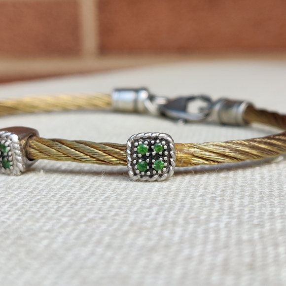 Sterling chrome diopside bracelet - Picture 4 of 12